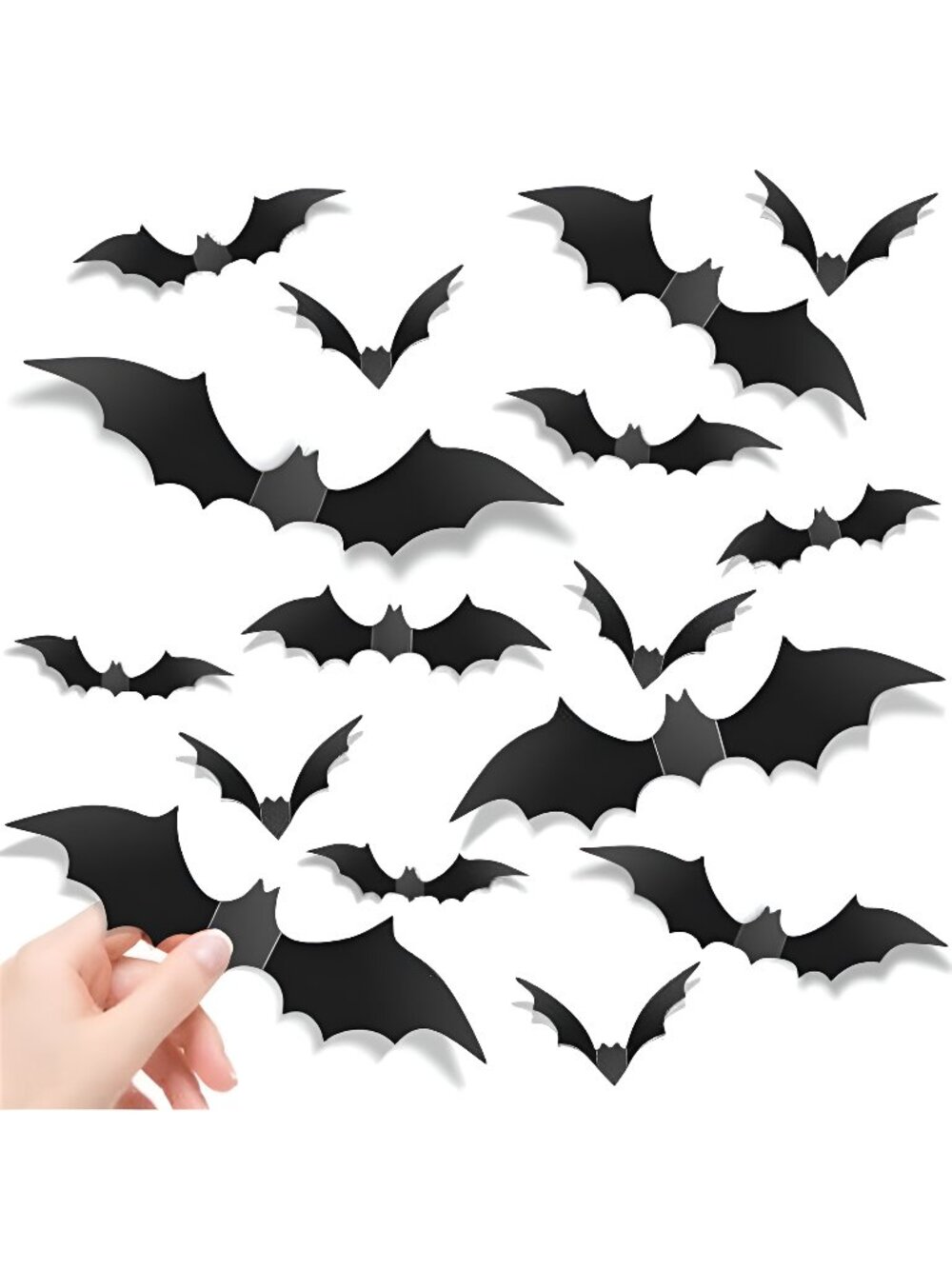 140Pcs Bats Halloween Decor, Real Scary Bat Stickers for Halloween Party